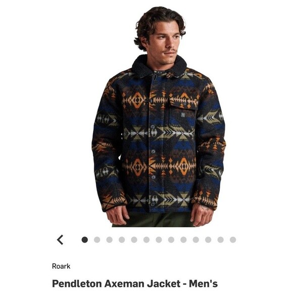 NWT $450 Roark x Pendleton Axeman Southwest Aztec Wool Jacket Coat mens L - Picture 2 of 16